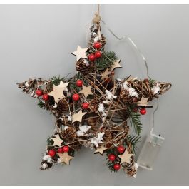 DKD Home Decor Decoración Colgante Navidad Estrella Madera Marrón Rojo Verde 14 x 31 x 31 cm (2 Unidades) Precio: 21.88999989. SKU: B1B7ZW8DMA