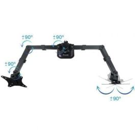 TooQ Soporte de Mesa para 2 Monitores DB1802TN-B Giratorio Inclinable hasta 8kg Negro