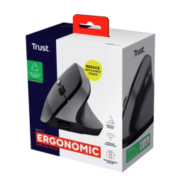 Trust Ratón Bayo II Ergonómico Vertical Inalámbrico 2.4GHz 6 Botones Recargable Negro