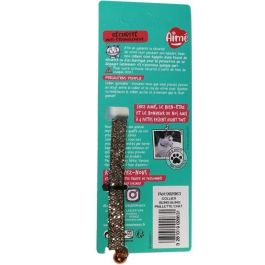 Aime AIM3281019020631 - Collar Brillante de Nylon Rojo para Gato con Cascabel Plateado