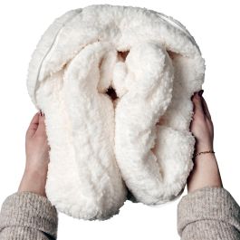 Home Deco Factory Cojín-Manta Sherpa "Amour" Colección Pour Elle