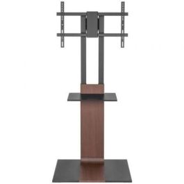 AISENS Soporte de Suelo para Monitor/TV de 37-86" con Bandeja DVD, 50kg, VESA 600x400mm, Negro-Marrón