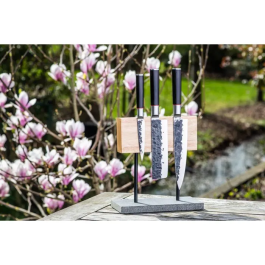 Forged FOR8720039623675 Juego de Cuchillos Forjados Brutos Acero Japonés 440c Mango Madera Dalbergia 3 Piezas