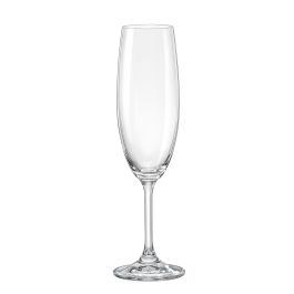 Bohemia Set de 6 Copas de Cava de Cristal 220 ml Colección Lara - Medidas: 4.5 x 4.5 x 23 cm (4 Cajas)