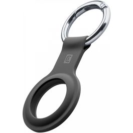 Cellularline Llavero AirTag de Silicona con Gancho para Apple AirTag - Funda Protectora Negra