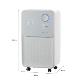 Oceanic Deshumidificador de aire eléctrico, Extracción 12L/día, Secado de ropa, Pantalla LED, 25m², Depósito 2L