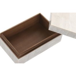 DKD Home Decor Joyero de Resina y Mango Blanco 13 x 7.5 x 18 cm - Set de 2 unidades