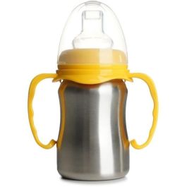 Vaso de aprendizaje - THERMOBABY - Acero inoxidable - 180 ml - Amarillo mango - Ergonómico y antigoteo Vaso de aprendizaje - THERMOBABY - Acero inoxidable - 180 ml - Amarillo mango - Ergonómico y antigoteo