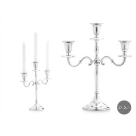 Candelabro 3 Velas Plateado 28 cm - Giftdecor (6 Unidades) Precio: 57.49999981. SKU: B15B3Y9FC4