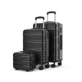 Set de maletas 3 piezas negro, 12", 20" y 24" Precio: 107.49999975. SKU: B1CXQLMC7P