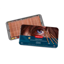 Derwent Lightfast Lápices de Colores Resistente a la Luz Caja Metálica 36 Colores Surtidos