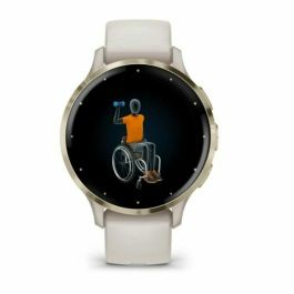 Garmin AAAAL87491 Reloj inteligente con GPS Venu 3S, 30,4 mm (1,2"), acero dorado suave, caja marfil, correa silicona marfil