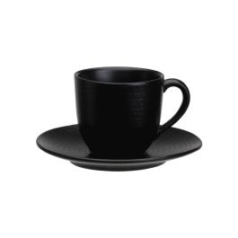 Taza Café Con Plato 120 Ml Negro Avet (6 Unidades)