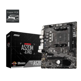 MSI A520M-A PRO Placa Base AMD A520 Zócalo AM4 micro ATX Compatible con AMD Ryzen 3000 y 4000 Series Precio: 59.50000034. SKU: S5605177