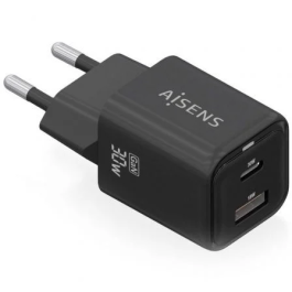 AISENS - CARGADOR GaN 30W, 1xUSB-C PD3.0 QC4.0, 1xUSB-A QC3.0, NEGRO Precio: 7.49999987. SKU: B1B6CCT5ZD