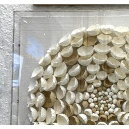 DKD Home Decor Cuadro Scandi Blanco Natural 60 x 60 x 7 cm (2 Unidades) de Acrílico y Papel Maché