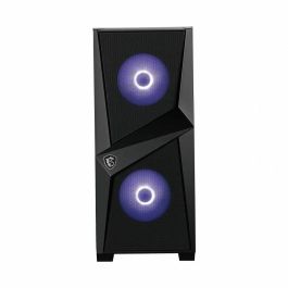 MSI MAG Forge 100M Midi Tower Negro Transparente con Iluminación Púrpura y Panel de Vidrio Templado para PC Gaming