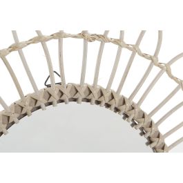 DKD Home Decor Espejo Boho Natural Ratán 46 x 46 x 1.5 cm (2 Unidades)