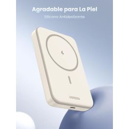 UGREEN 25208 Batería Externa 10000 mAh Cargador Inalámbrico Beige para iPhone 12-15 Series, Carga Rápida PD 20W