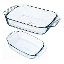Pyrex Set 2 Fuentes Horno Classic Vidrio Borosilicato Transparente 39x27x8 cm - Resistentes a Rayaduras, Apto Lavavajillas