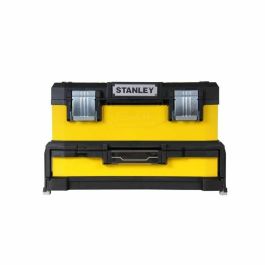 Stanley Caja de Herramientas Vacía con Cajón Amarillo 51cm - Bi-Material: Metal Galvanizado y Polipropileno - Mango Telescópico