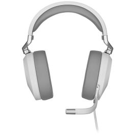 Corsair HS65 Auriculares Gaming Supraaurales con Cancelación de Ruido del Micrófono, Cable USB 1.5m, Color Blanco