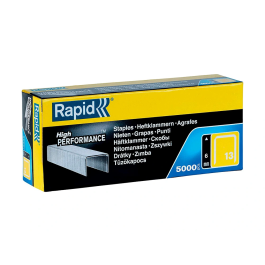 Rapid Grapas 13/6 Galvanizada Caja 5000 Unidades Acero Alto Rendimiento Corte Precisión Casi Invisibles