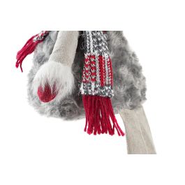 DKD Home Decor Figura Navidad Tradicional Gris Rojo Poliester 15 x 55 x 20 cm