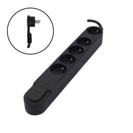 Chacon Regleta 5 Tomas de Corriente 16 A con Interruptor, Enchufe Plano, Cable 1.5 m HO5VV-F 3x1,5 mm² Negro Precio: 26.49999946. SKU: B1JLP6LSPD