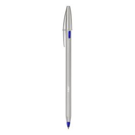 Boligrafo Bic Cristal Renew Cuerpo En Aluminio Mate Tinta Azul + 2 Recambios En Caja De Carton