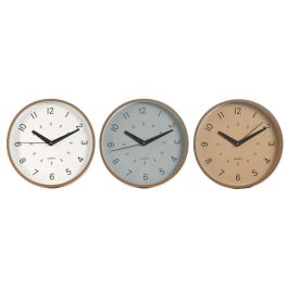 Reloj de Pared Home ESPRIT Blanco Beige Gris PVC 30 x 4 x 30 cm (3 Unidades)