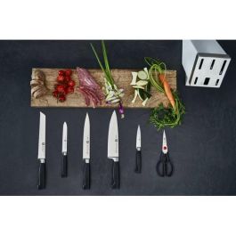 Zwilling 35148-207-0 Bloque de Cuchillos 7 Piezas, Acero Inoxidable, Mango Negro, Incluye Cuchillo Chef, Pan y Pelar