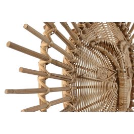 DKD Home Decor Decoración de Pared Tropical Natural Ratán Bambú 2 Unidades 5 x 80 x 80 cm