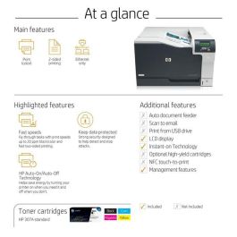 HP CP5225dn Impresora Láser Color Profesional A3 Escritorio Empresas, Impresión Rápida, Tóner ColorSphere, Fácil Uso