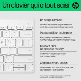 HP 350 Teclado Inalámbrico Bluetooth Compacto Multi-Dispositivo, Cómodo y Portátil para Productividad en PC, Portátil, Tablet y Móvil