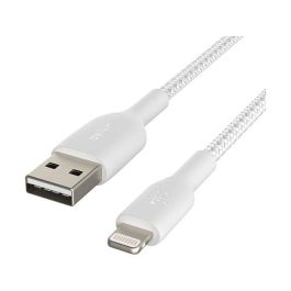 Belkin Cable Lightning a USB-A Trenzado Boost Charge CAA002BT1MWH - 1m Blanco - Certificado MFi