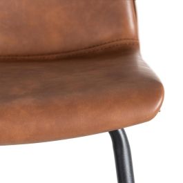 Taburete Marrón Metal / Simil Piel 47 X 47 X 103 cm