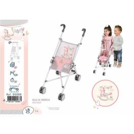Decuevas Silla de Muñeca Plegable Portátil Rosa, para Muñecas de hasta 48 cm, 3+ Años, Metal, Plástico y Poliéster