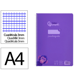 Liderpapel Cuaderno Espiral A4 Pautaguía 80 Hojas 90gr Cuadro Pautado 3 mm con Margen Color Lila Precio: 18.8899997. SKU: B1HGH8WZ2N