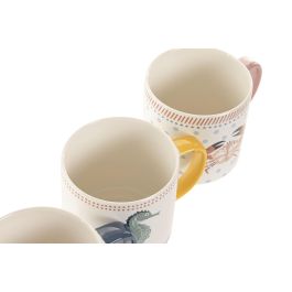 DKD Home Decor Taza Mediterraneo Porcelana New Bone Blanco Azul 8.5 x 10 x 12 cm 12 Unidades