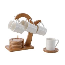 Juego de Tazas de Café Home ESPRIT Blanco Natural Bambú Porcelana 90 ml Precio: 27.50000033. SKU: B1CFYM7JTB