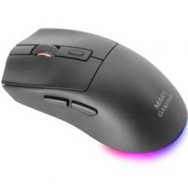 Mars Gaming MM-T3 Ratón Gaming Inalámbrico Tri-mode, Ultraligero 67g, 14400 DPI, Batería 100h, Base de Carga RGB, Multiplataforma