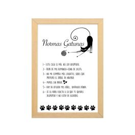 Cartel Decoración Normas Gatunas 35x25 cm - Divertido cuadro para amantes de gatos - Decoración de pared Precio: 4.49999968. SKU: S1120573