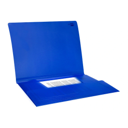 Liderpapel Carpeta Gomas Tres Solapas Polipropileno DIN A4 Color Azul Translucido