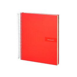 Cuaderno Espiral Liderpapel A5 Micro Crafty Tapa Forrada 120H 90 gr Cuadro 5 mm 5 Bandas6 Taladros Color Rojo