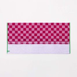 Benetton Toalla de playa infantil Kids cuadros rojos 140x70cm 100% algodón