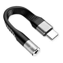 ROLINE 12.03.3241 Adaptador USB-C a Jack 3.5 mm Macho Hembra, Negro, Longitud de Cable 0.1 m Precio: 22.8811. SKU: B14VX6KCCB