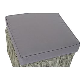 DKD Home Decor Sofá de Jardín y Terraza Gris 204x267x90 cm Set 4 Piezas Desmontable con Cojines Ratán Sintético
