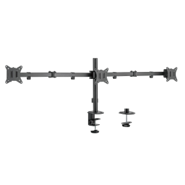 Ewent EW1513 Soporte de Escritorio para 3 Monitores (hasta 27" / 68,6 cm) - Capacidad 7kg, VESA 75/100, Ajustable, Negro Precio: 49.7899996. SKU: S0222384