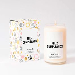 Govalis Vela Feliz Cumpleaños de 500 gr, aroma dulce y frutal con notas de chicle, vainilla y caramelo, personalizable con grabado Precio: 25.4999998. SKU: S4517138